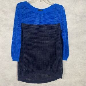 Apt 9 Swimsuit Cover Up Open Knit Womens Size Medium Blue Two Tone Beach Vacay